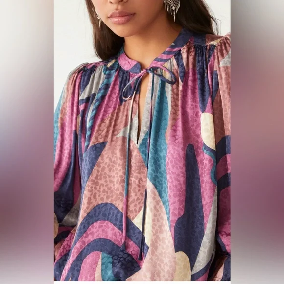 BA&SH Wim Top Long Preppy Blouse Size 2 NWT - Picture 3 of 13